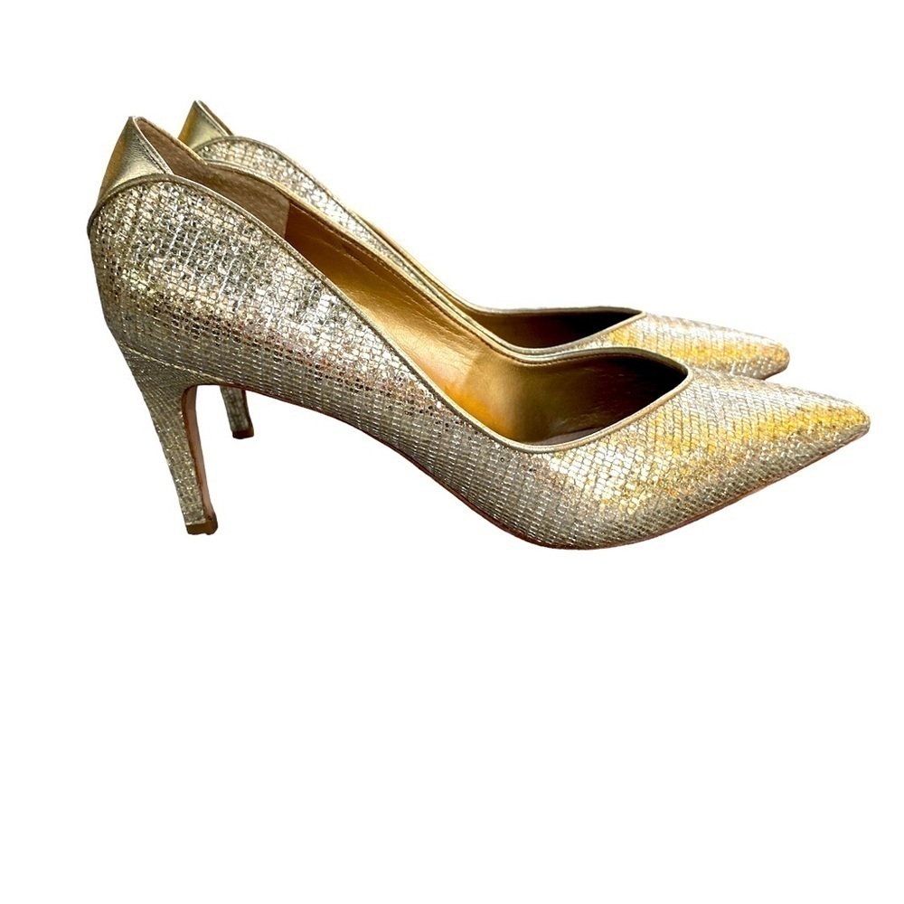 Sam Edelman Orella simmering gold pointed toe 3in heels Sz US 10M. Box 1